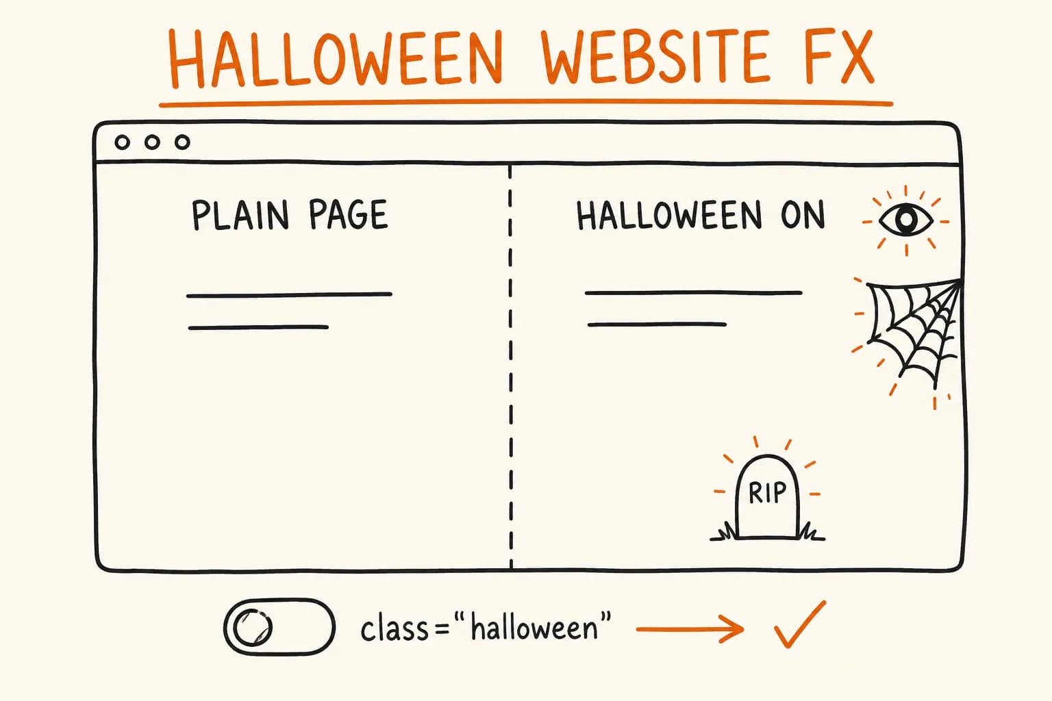 Halloween Effects for Any Website, Turned On by One CSS Class
