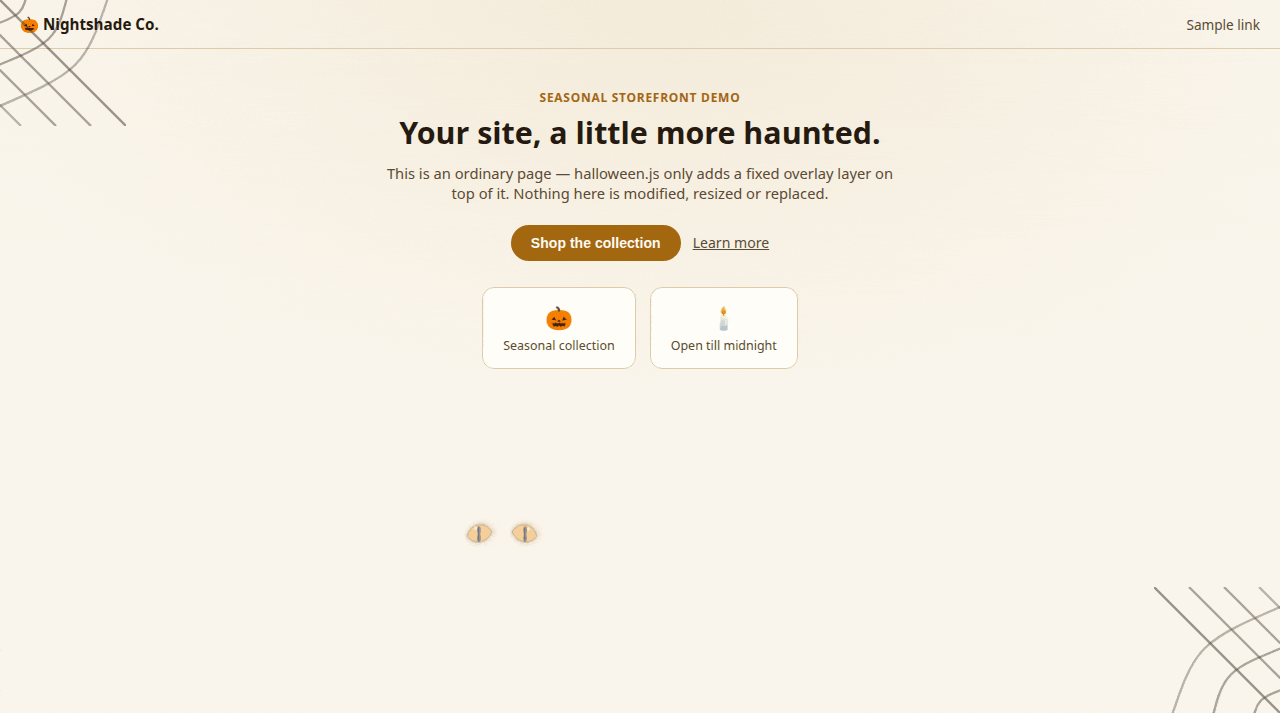 halloween.js — Zero-Dependency Halloween Effects for Any Website