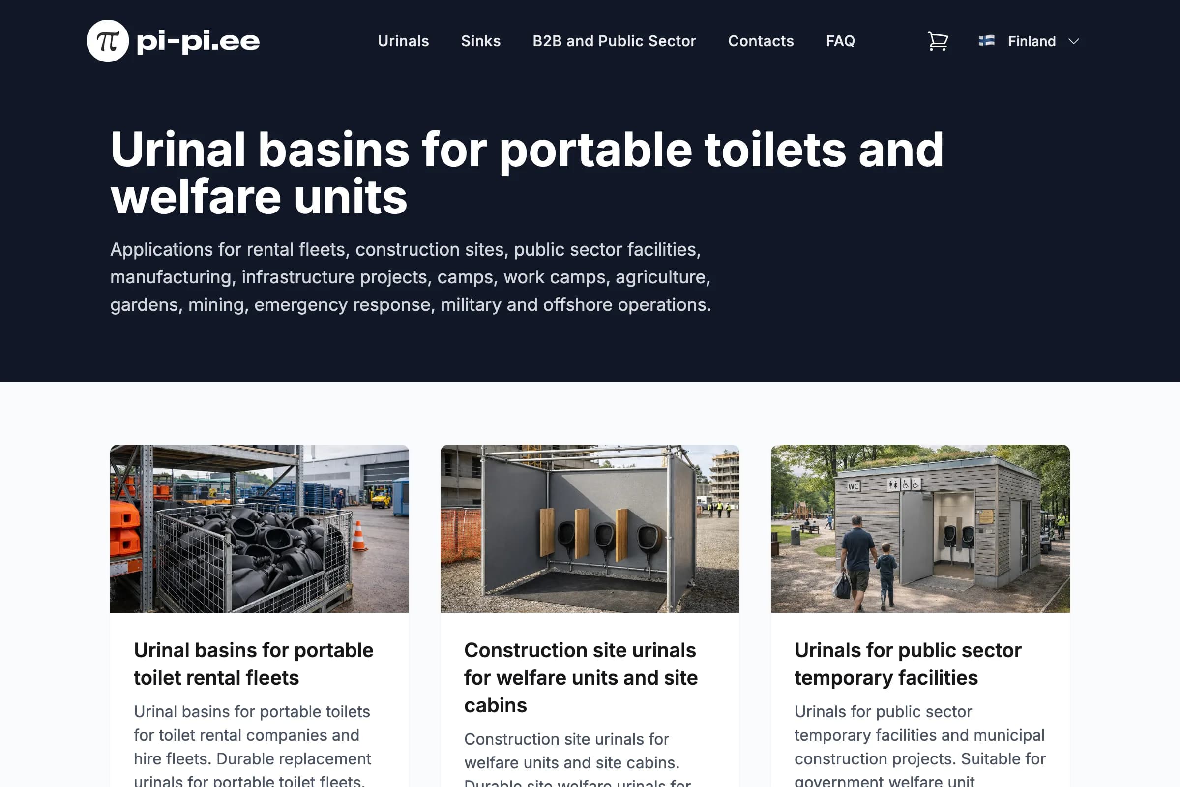pi-pi.ee — B2B E-commerce for Waterless Urinal Systems
